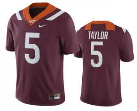 Wholesale Cheap Men\'s Virginia Tech Hokies #5 Tyrod Taylor Maroon College Football Nike Jersey