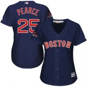 Wholesale Cheap Red Sox #25 Steve Pearce Navy Blue Alternate 2018 World Series Champions Women's Stitched MLB Jersey