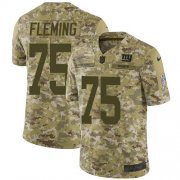Wholesale Cheap Nike Giants #75 Cameron Fleming Camo Men's Stitched NFL Limited 2018 Salute To Service Jersey