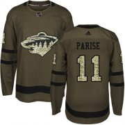 Wholesale Cheap Adidas Wild #11 Zach Parise Green Salute to Service Stitched Youth NHL Jersey