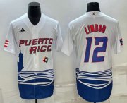 Wholesale Cheap Men's Puerto Rico Baseball #23 Francisco Lindor White 2023 World Baseball Classic Stitched Jersey