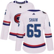 Wholesale Cheap Adidas Canadiens #65 Andrew Shaw White Authentic 2017 100 Classic Women's Stitched NHL Jersey