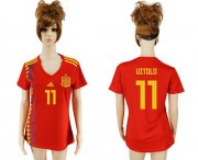Wholesale Cheap Women's Spain #11 Vitolo Red Home Soccer Country Jersey