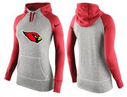 Wholesale Cheap Women's Nike Arizona Cardinals Performance Hoodie Grey & Red_3