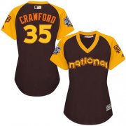 Wholesale Cheap Giants #35 Brandon Crawford Brown 2016 All-Star National League Women's Stitched MLB Jersey