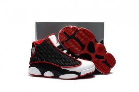 Wholesale Cheap Kids\' Air Jordan 13 Retro Shoes Black/White-red
