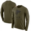 Wholesale Cheap Men's Atlanta Falcons Nike Olive Salute to Service Sideline Legend Performance Long Sleeve T-Shirt