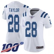 Wholesale Cheap Nike Colts #28 Jonathan Taylor White Women's Stitched NFL 100th Season Vapor Untouchable Limited Jersey