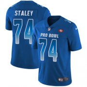 Wholesale Cheap Nike 49ers #74 Joe Staley Royal Youth Stitched NFL Limited NFC 2018 Pro Bowl Jersey
