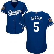 Wholesale Cheap Dodgers #5 Corey Seager Blue Alternate 2018 World Series Women's Stitched MLB Jersey