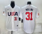Wholesale Cheap Men's USA Baseball #31 Cedric Mullins Number 2023 White World Classic Stitched Jersey