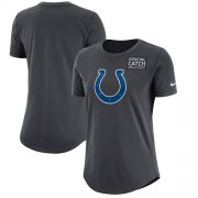 Wholesale Cheap NFL Women's Indianapolis Colts Nike Anthracite Crucial Catch Tri-Blend Performance T-Shirt