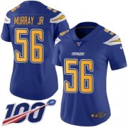 Wholesale Cheap Nike Chargers #56 Kenneth Murray Jr Electric Blue Women's Stitched NFL Limited Rush 100th Season Jersey