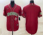 Wholesale Cheap Men's Mexico Baseball Blank 2023 Red World Baseball With Patch Classic Stitched Jersey