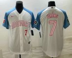 Wholesale Cheap Men's Mexico Baseball #7 Julio Urias Number 2023 White Blue World Classic Stitched Jersey4