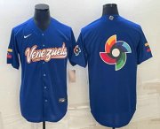 Wholesale Cheap Men's Venezuela Baseball 2023 Royal World Big Logo With Patch Classic Stitched Jersey