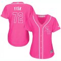 Wholesale Cheap White Sox #72 Carlton Fisk Pink Fashion Women's Stitched MLB Jersey