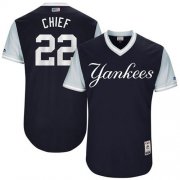 Wholesale Cheap Yankees #22 Jacoby Ellsbury Navy "Chief" Players Weekend Authentic Stitched MLB Jersey
