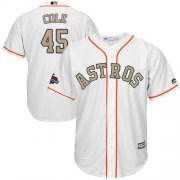 Wholesale Cheap Astros #45 Gerrit Cole White 2018 Gold Program Cool Base Stitched Youth MLB Jersey