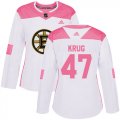 Wholesale Cheap Adidas Bruins #47 Torey Krug White/Pink Authentic Fashion Women's Stitched NHL Jersey