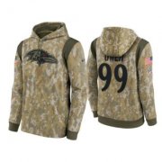 Wholesale Cheap Men's Baltimore Ravens #99 Jayson Oweh Camo 2021 Salute To Service Therma Performance Pullover Hoodie