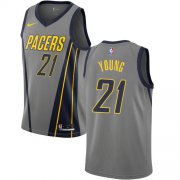 Wholesale Cheap Nike Pacers #21 Thaddeus Young Gray NBA Swingman City Edition Jersey