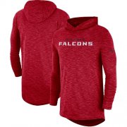 Wholesale Cheap Men's Atlanta Falcons Nike Red Sideline Slub Performance Hooded Long Sleeve T-Shirt