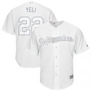 Wholesale Cheap Brewers #22 Christian Yelich White "Yeli" Players Weekend Cool Base Stitched MLB Jersey