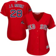 Wholesale Cheap Red Sox #28 J. D. Martinez Red Alternate 2018 World Series Champions Women's Stitched MLB Jersey