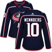 Wholesale Cheap Adidas Blue Jackets #10 Alexander Wennberg Navy Blue Home Authentic Women's Stitched NHL Jersey