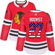 Wholesale Cheap Adidas Blackhawks #27 Adam Boqvist Red Home Authentic USA Flag Women's Stitched NHL Jersey