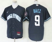 Wholesale Cheap Men's Chicago Cubs #9 Javier Baez Navy Blue 2021 City Connect Stitched MLB Cool Base Nike Jersey
