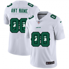 Wholesale Cheap New York Jets Custom White Men\'s Nike Team Logo Dual Overlap Limited NFL Jersey
