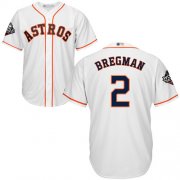 Wholesale Cheap Astros #2 Alex Bregman White Cool Base 2019 World Series Bound Stitched Youth MLB Jersey