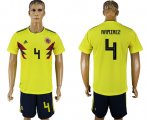 Wholesale Cheap Colombia #4 Ramirez Home Soccer Country Jersey
