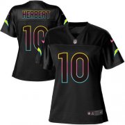 Wholesale Cheap Nike Chargers #10 Justin Herbert Black Women's NFL Fashion Game Jersey
