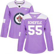 Wholesale Cheap Adidas Jets #55 Mark Scheifele Purple Authentic Fights Cancer Women's Stitched NHL Jersey