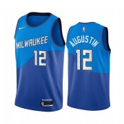 Wholesale Cheap Nike Bucks #12 D.J. Augustin Blue NBA Swingman 2020-21 City Edition Jersey