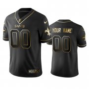 Wholesale Cheap Saints Custom Men's Stitched NFL Vapor Untouchable Limited Black Golden Jersey