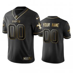 Wholesale Cheap Saints Custom Men\'s Stitched NFL Vapor Untouchable Limited Black Golden Jersey