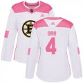 Wholesale Cheap Adidas Bruins #4 Bobby Orr White/Pink Authentic Fashion Women's Stitched NHL Jersey