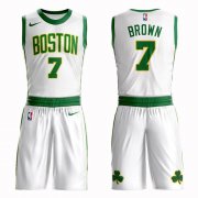 Wholesale Cheap Boston Celtics #7 Jaylen Brown White Nike NBA Men's City Authentic Edition Suit Jersey