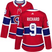 Wholesale Cheap Adidas Canadiens #9 Maurice Richard Red Home Authentic Women's Stitched NHL Jersey