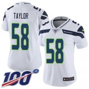 Wholesale Cheap Nike Seahawks #58 Darrell Taylor White Women's Stitched NFL 100th Season Vapor Untouchable Limited Jersey