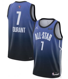 Wholesale Cheap Men\'s 2023 All-Star #7 Kevin Durant Blue Game Swingman Stitched Basketball Jersey