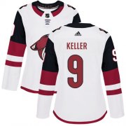 Wholesale Cheap Adidas Coyotes #9 Clayton Keller White Road Authentic Women's Stitched NHL Jersey