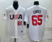 Wholesale Cheap Mens USA Baseball #65 Nestor Cortes Number 2023 White World Classic Stitched Jersey