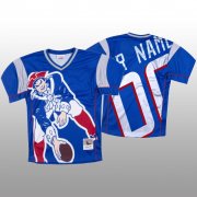 Wholesale Cheap NFL New England Patriots Custom Blue Men's Mitchell & Nell Big Face Fashion Limited NFL Jersey