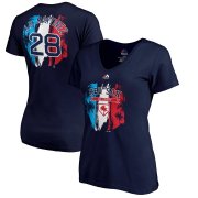 Wholesale Cheap Boston Red Sox #28 J.D. Martinez Majestic Women's 2019 Spring Training Name & Number V-Neck T-Shirt Navy