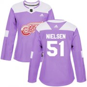 Wholesale Cheap Adidas Red Wings #51 Frans Nielsen Purple Authentic Fights Cancer Women's Stitched NHL Jersey